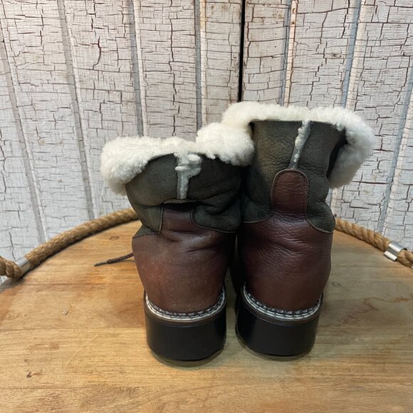 Blondo women's brown leather genuine shearling lined waterproof boots 8 brown - Picture 3 of 7